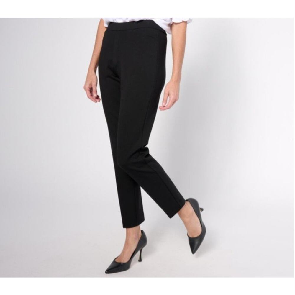 Susan Graver Size Petite XXS Black Smart Ponte Knit Slim Leg Pant A627005 NWOT